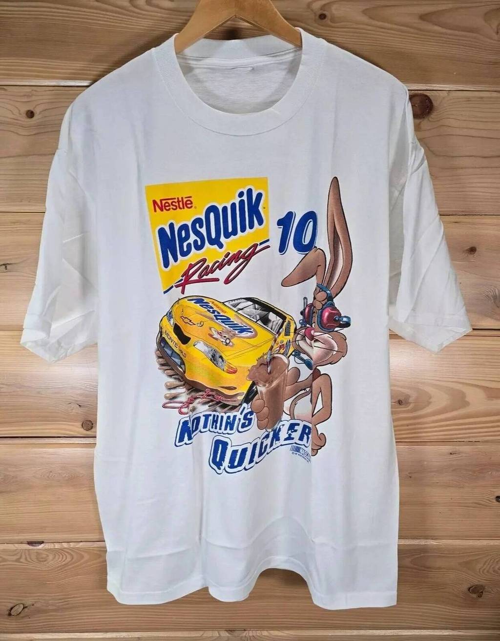 Kaos VTG Nesquik Racing Pria XL NASCAR Chase Authentics Jeff Green NWT Tee Kaos Pria Kaos Katun Pria