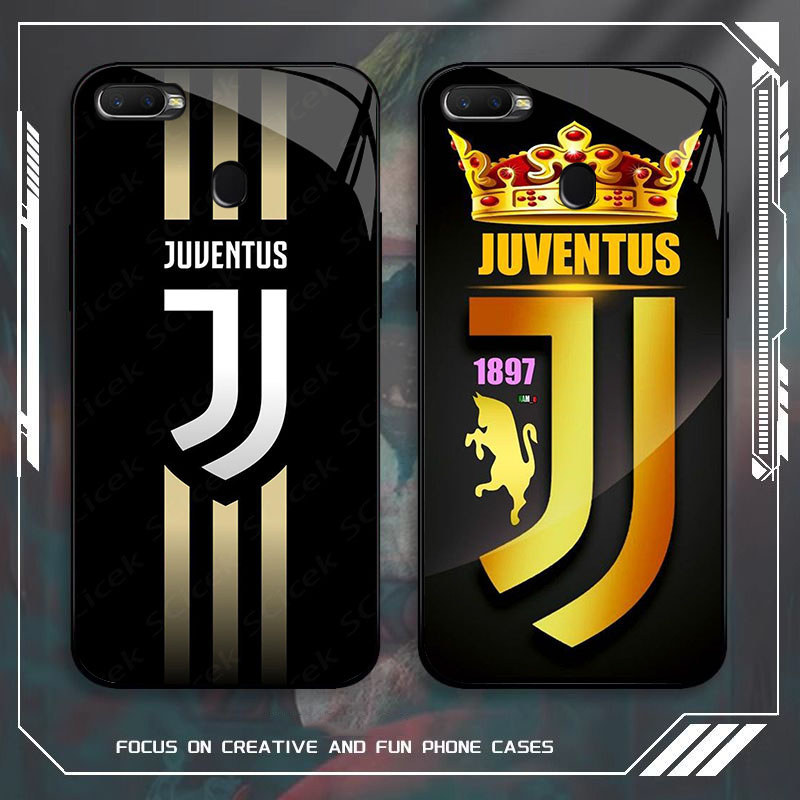 JP-50 Juventus Case KACA Soft Edge Untuk OPPO Realme A11K F5 2 A7 F9 A5S A12 F7 A12S Pro