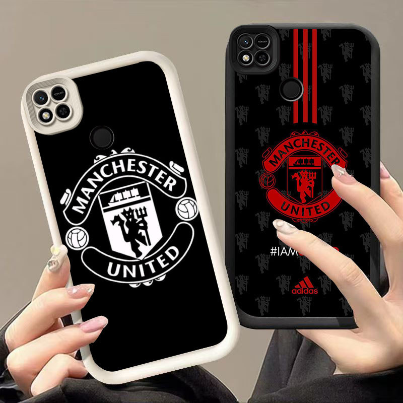 SK-76 Man United Silikon hitam putih Casing untuk Infinix Tecno Smart Spark POP 2025 ram2 1 9 GO 1S 
