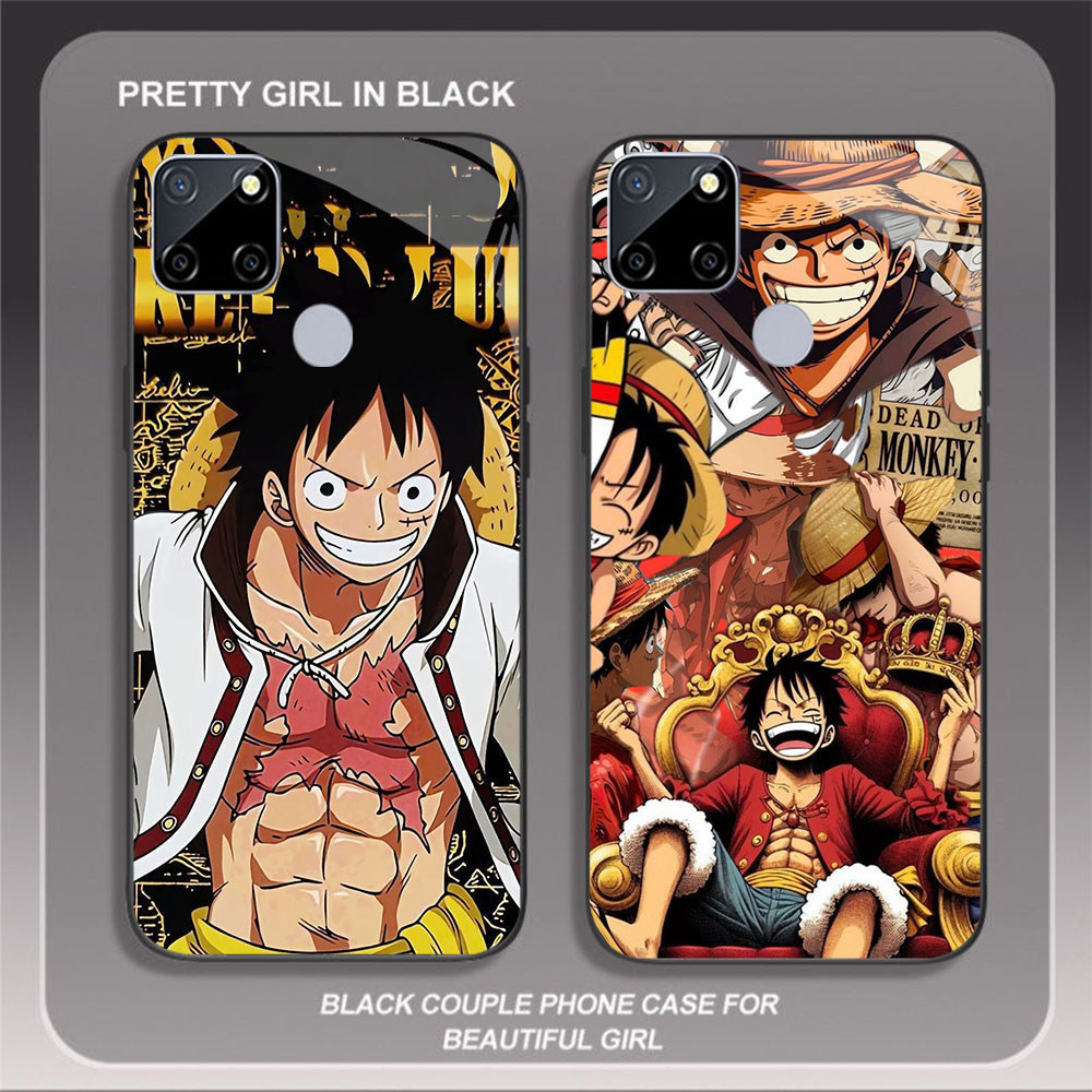 JP-69 One Piece Luffy Case KACA Soft Edge Untuk OPPO Realme Narzo C21Y A15S 20 C25S A15 C25 C21 C12 