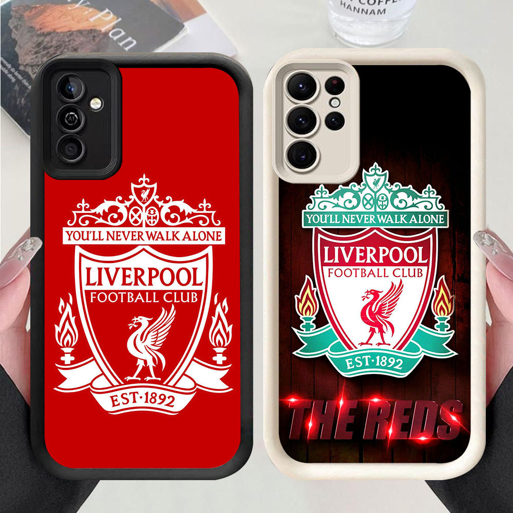 KD-18 Liverpool FC Luxury Casing untuk Samsung A55 A54 M15 S25 S24 S21 FE Ultra