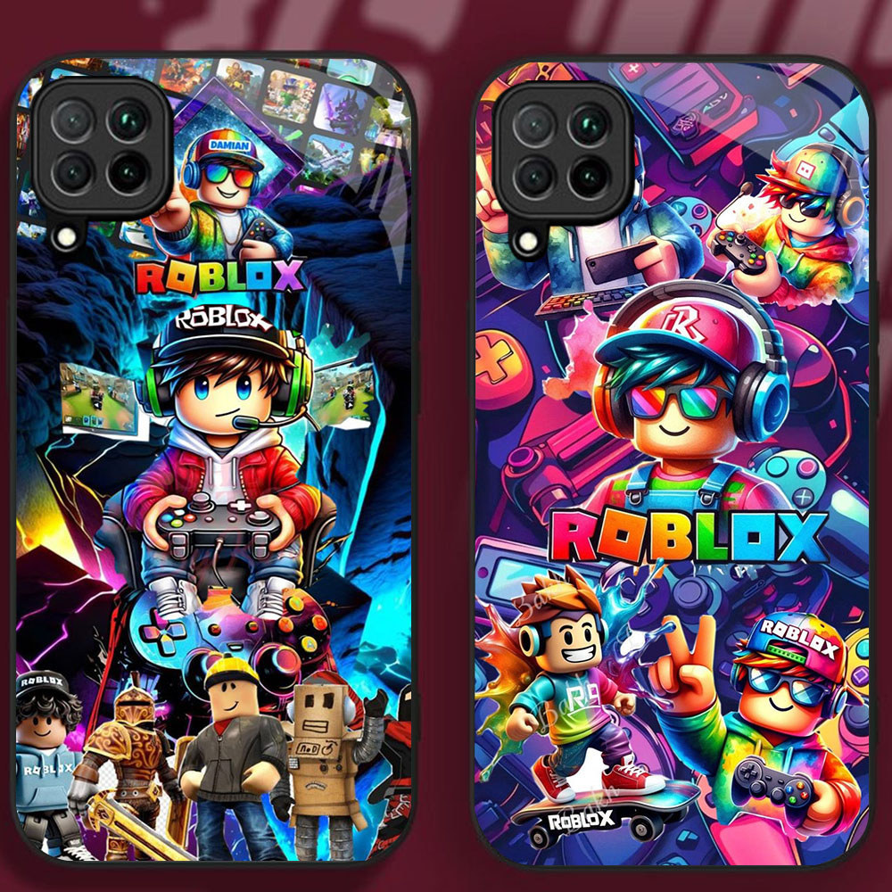 UK-84 Roblox Casing KACA bingkai lembut hitam Samsung A22 A12 M12 M32 5G
