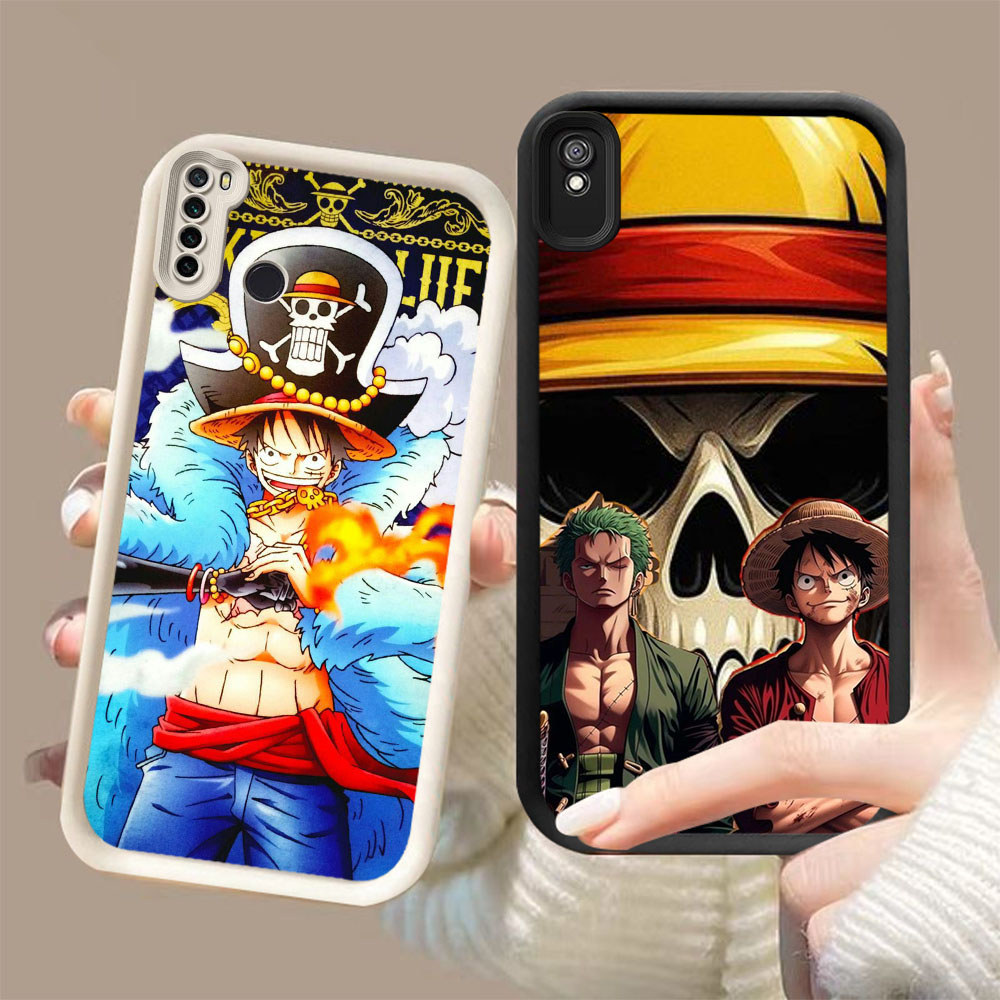 JP-69 One Piece Luffy Casing silikon lembut anti guncangan Redmi Note 7 9A 9T 6A Pro