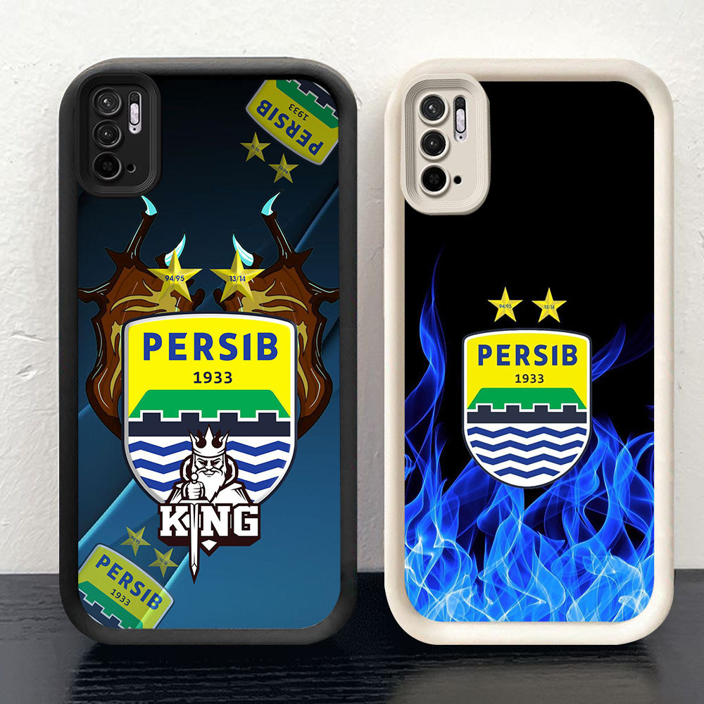 KD-28 Persib Bandung Luxury Casing untuk Xiaomi Redmi Note 10 10T 10S Pova POCO M5S M4 Lite Pro