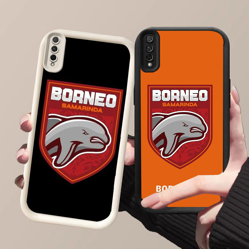UK-58 Indonesian FC Borneo Hitam Putih silikon lembut Casing untuk Samsung A50s A30s Core A03 M02 A7