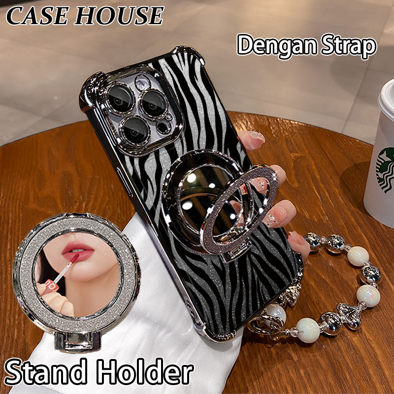 Glitter Card Case HP Samsung A03S A14 5G A30 A52S A15 5G Stand Holder Cermin Casing Samsung A05 A13 