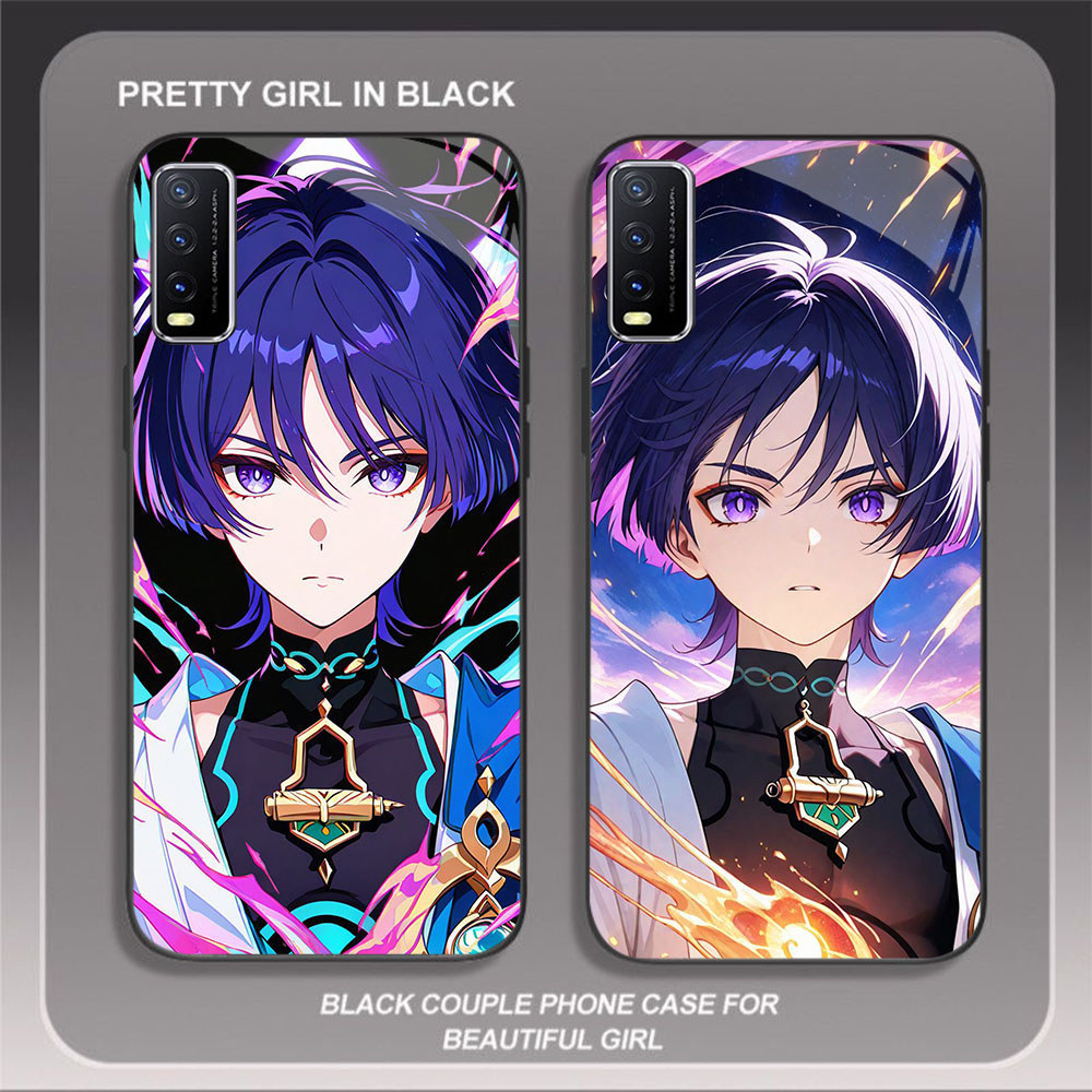 JP-44 Genshin Impact Case KACA Soft Edge Untuk VIVO S1 Y03 Y20 Y30 Y20s Y20i V15 Y50 V50 Y29 Pro Lit