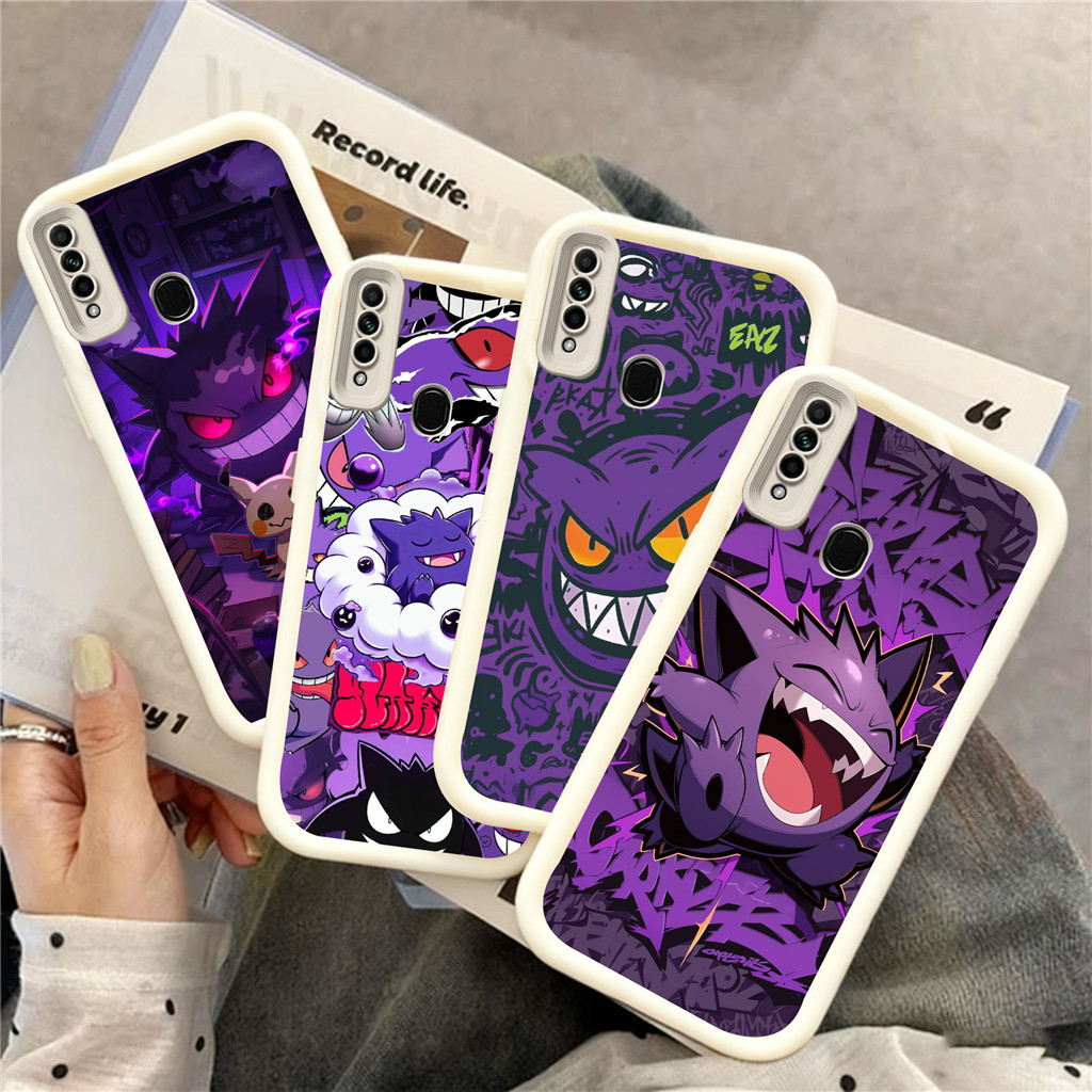XB32 Pokemon Gengar Hp Plating Casing untuk Realme 5 C3 5i C12 C3I C2s 5s C20A C20 C21 C11 C2 C15 20