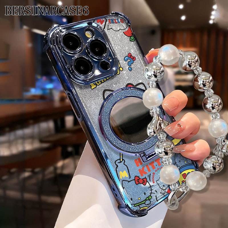 Case Redmi 10A 10C 11A 12C Case Dengan Stand Cermin Bracket Stand Soft Case Redmi Note 9 Note 10 Cer