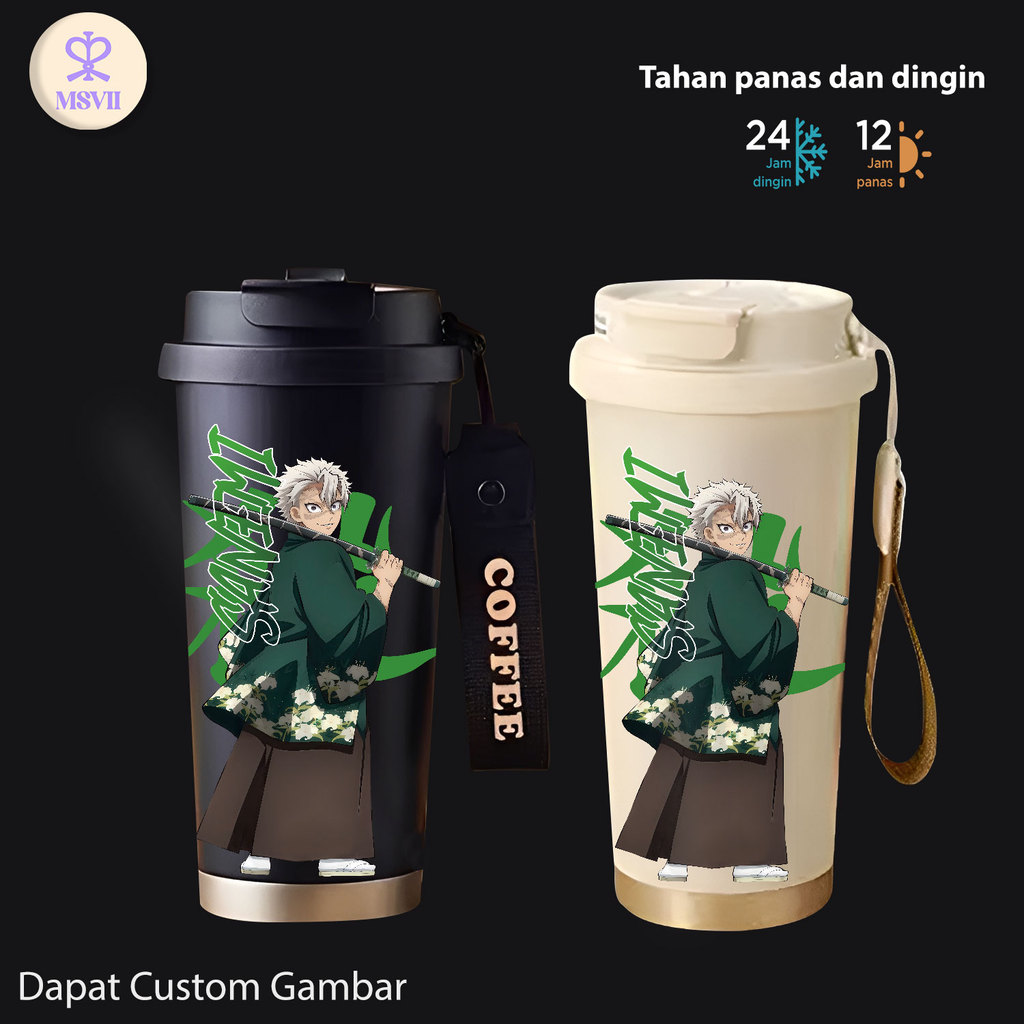 Sanemi Shinazugawa Tumbler COD MSVLL(500ml) Ready Stock, Versi upgrade 316 + Lapisan Keramik, cocok 