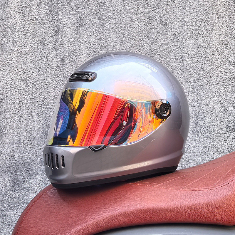 Helm Full Face Orz Motorcycle untuk Pria  Kepribadian Keren Wanita Tren Nasional Balap Cruiser Retro