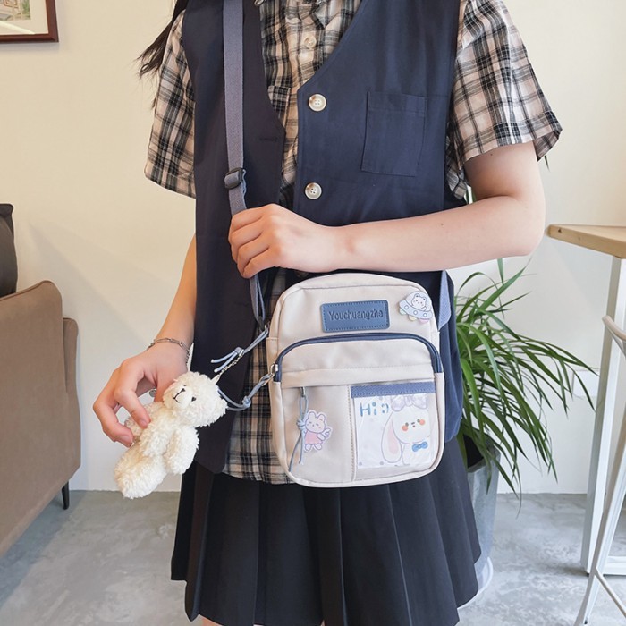 Tas Selempang Mini Wanita Jepang Model Transparan yang Imut Tas Siswa Tas Santai Tas Unik Tas Minima