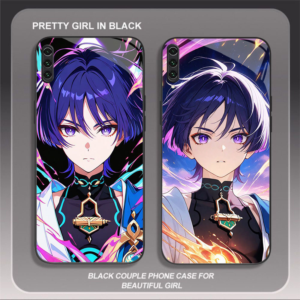 JP-44 Genshin Impact Case KACA Soft Edge Untuk Samsung Note A02 A7 10 A70S 10Plus A50 A70 A10 2018 P