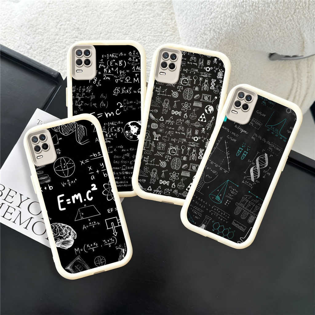 KU64 Mathematics and Chemistry Hp Plating Casing untuk OPPO Reno Find Narzo N53 C3 X3 5i 10A 5 20A A