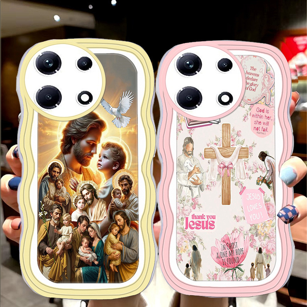 S-4 Jesus Casing untuk Infinix HOT Note 30 Play Smart 7 30i Pro transparan TPU