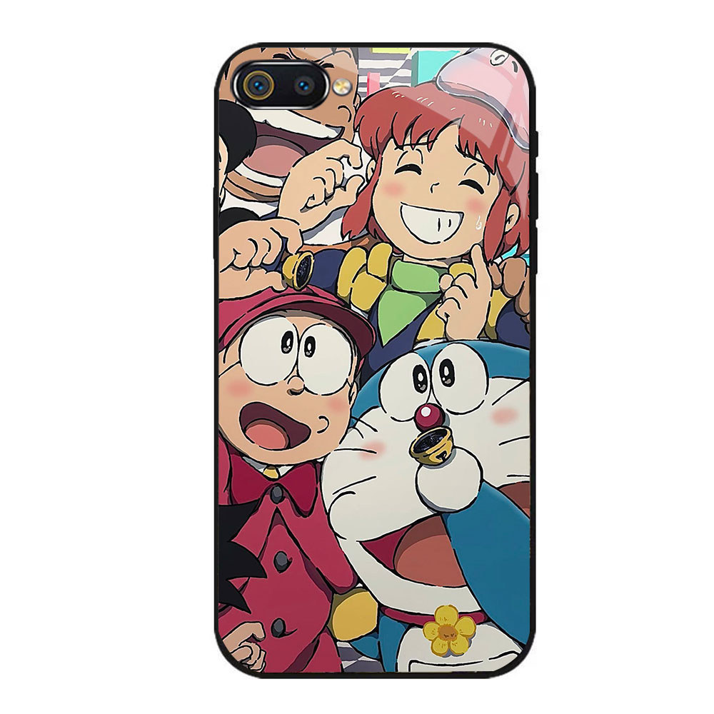 JP-26 Doraemon Case KACA Soft Edge Untuk OPPO Realme C1 C2 A12E A5 C2s A3S