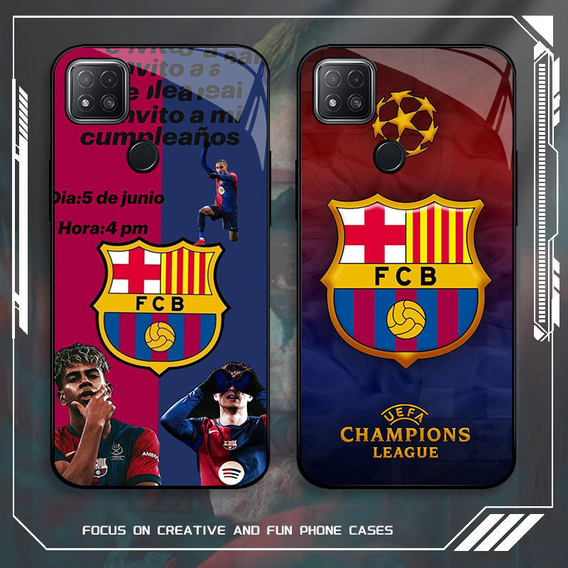 JP-33 FC Barcelona Case KACA Soft Edge Untuk Xiaomi Redmi Poco Note 10A 10C 11A M3 8 12C C31 12 11 9