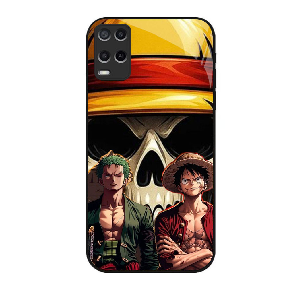 JP-69 One Piece Luffy Case KACA Soft Edge Untuk OPPO Realme Narzo Reno A55 A54 8 50 9 7 8i Pro 5G