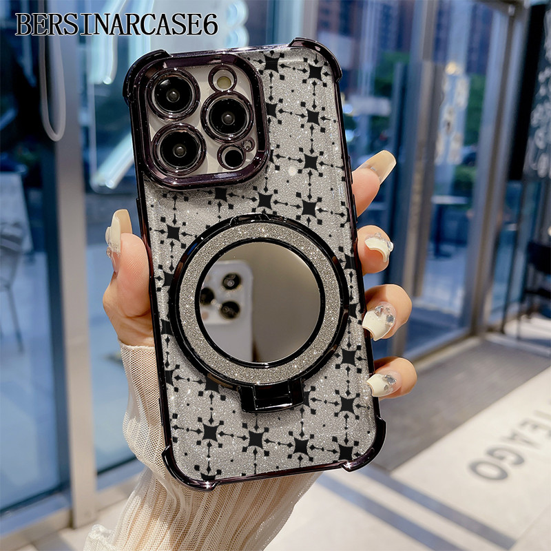 Case Redmi 10A 10C 11A 12C Case Dengan Stand Cermin Bracket Stand Soft Case Redmi Note 9 Note 10 Cer