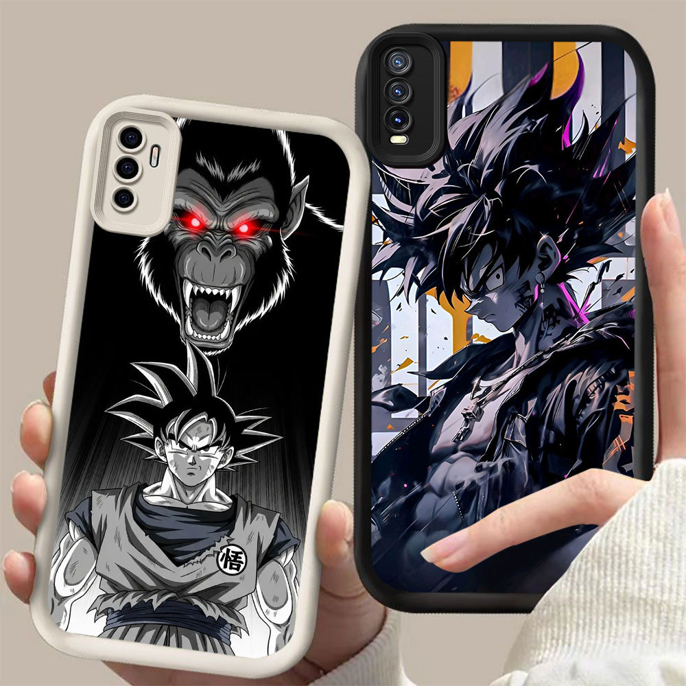 SK-55 Dragon Ball Goku Silikon hitam putih Casing untuk VIVO iQOO Y20 10 Y20S Z10 NEO Y11S Y12S S1 T