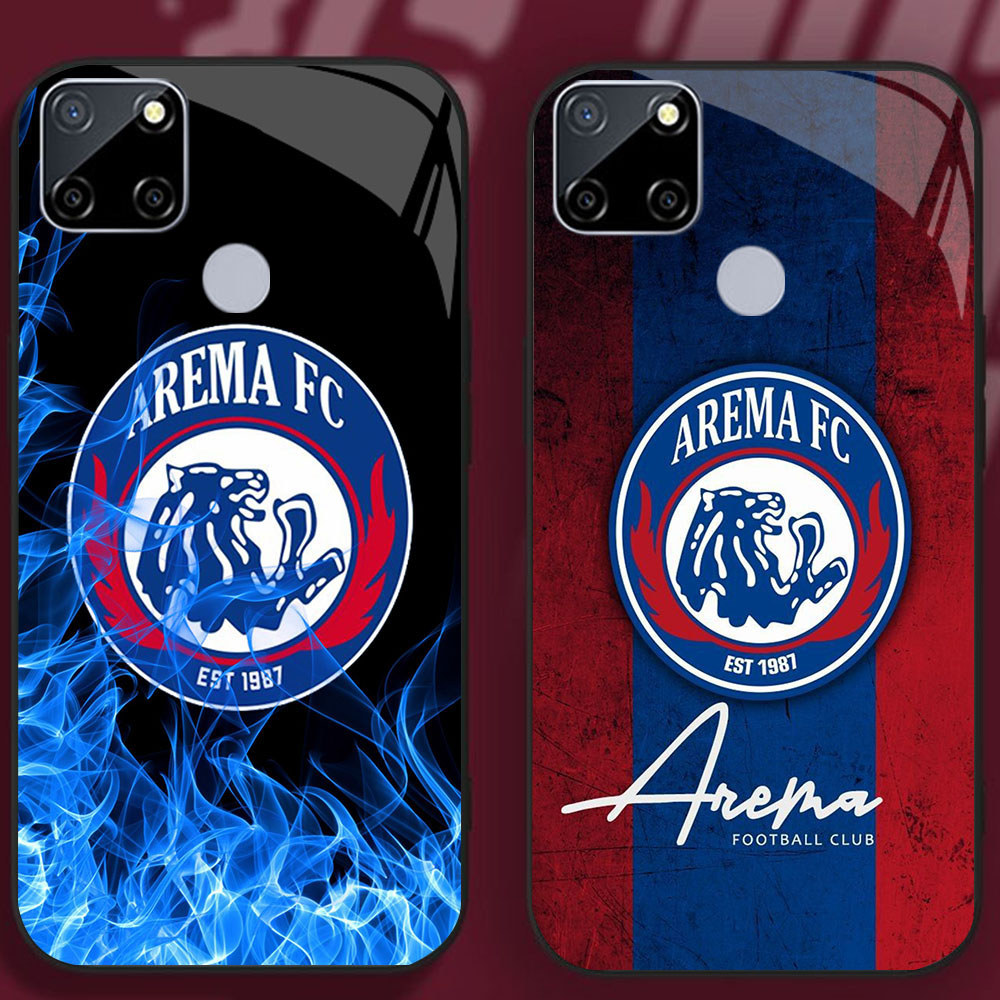 SK-64 Indonesia FC Arema KACA Bertepi Lembut Casing untuk for Realme Narzo C25S 8 C15 50 20 C21 30A 