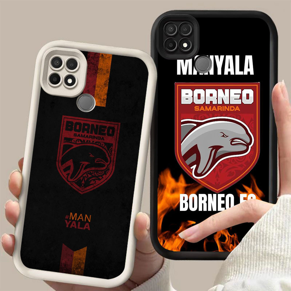 UK-58 Indonesian FC Borneo Hitam Putih silikon lembut Casing untuk OPPO Realme Narzo A15 C21 C25 C25