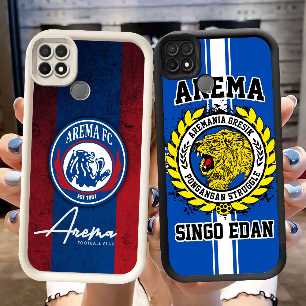 SK-64 Indonesia FC Arema Silikon hitam putih Casing untuk Realme Narzo C21 20 12 30A C21Y 13 C25Y 4G