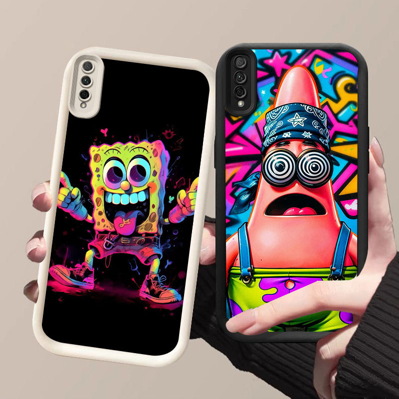 SK-84 Patrick Star Silikon hitam putih Casing untuk Samsung A50 A7 M02 A03 Core A02 A50s A30s 2018