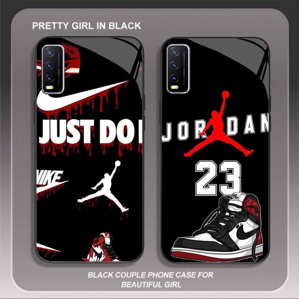 JP-8 Basketball star Michael Jordan Case KACA Soft Edge Untuk VIVO S1 Y03 Y20 Y30 Y20s Y20i V15 Y50 