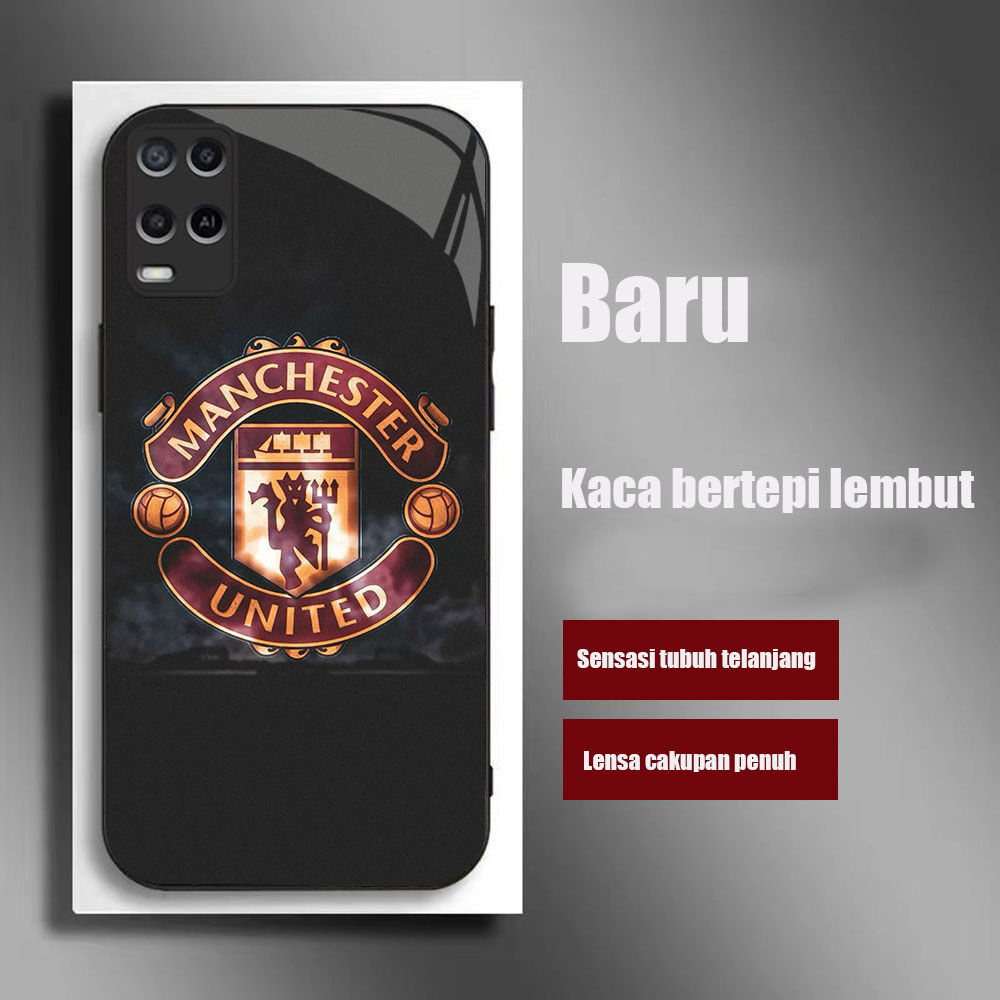 SK-76 Man United KACA Bertepi Lembut Casing untuk for OPPO Reno 7 A55 A54 F27 13F A3X A40 12F A3i