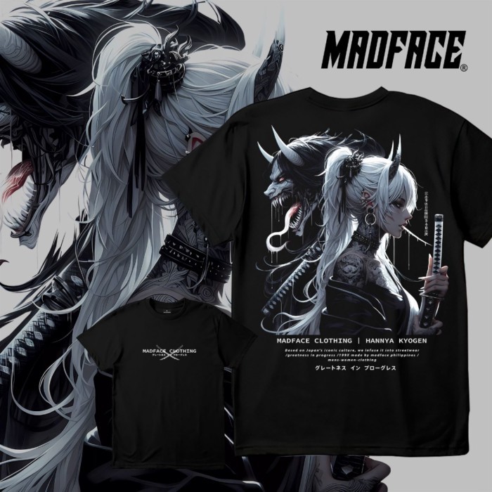 MADFACE-Kaos Geisha T-Shirt Kaos Geisha Desain Bertuliskan Pria Wanita Dewasa Kaos Baju Kaos Berker