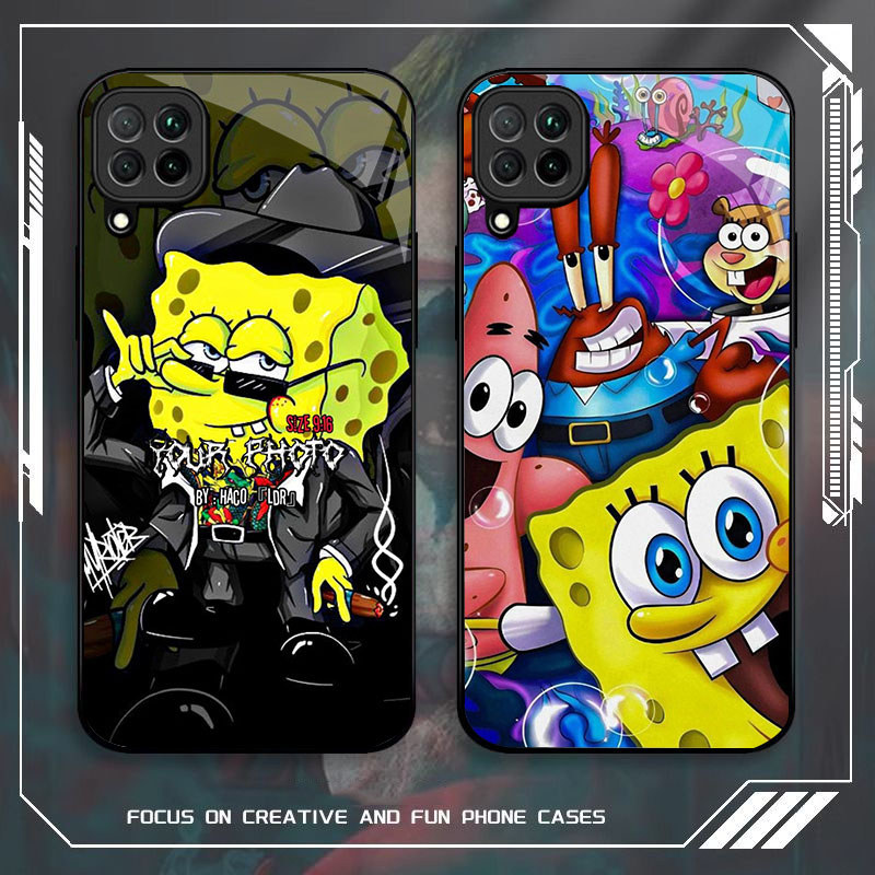 JP-80 SpongeBob Case KACA Soft Edge Untuk Samsung M32 A12 M12 A22 5G