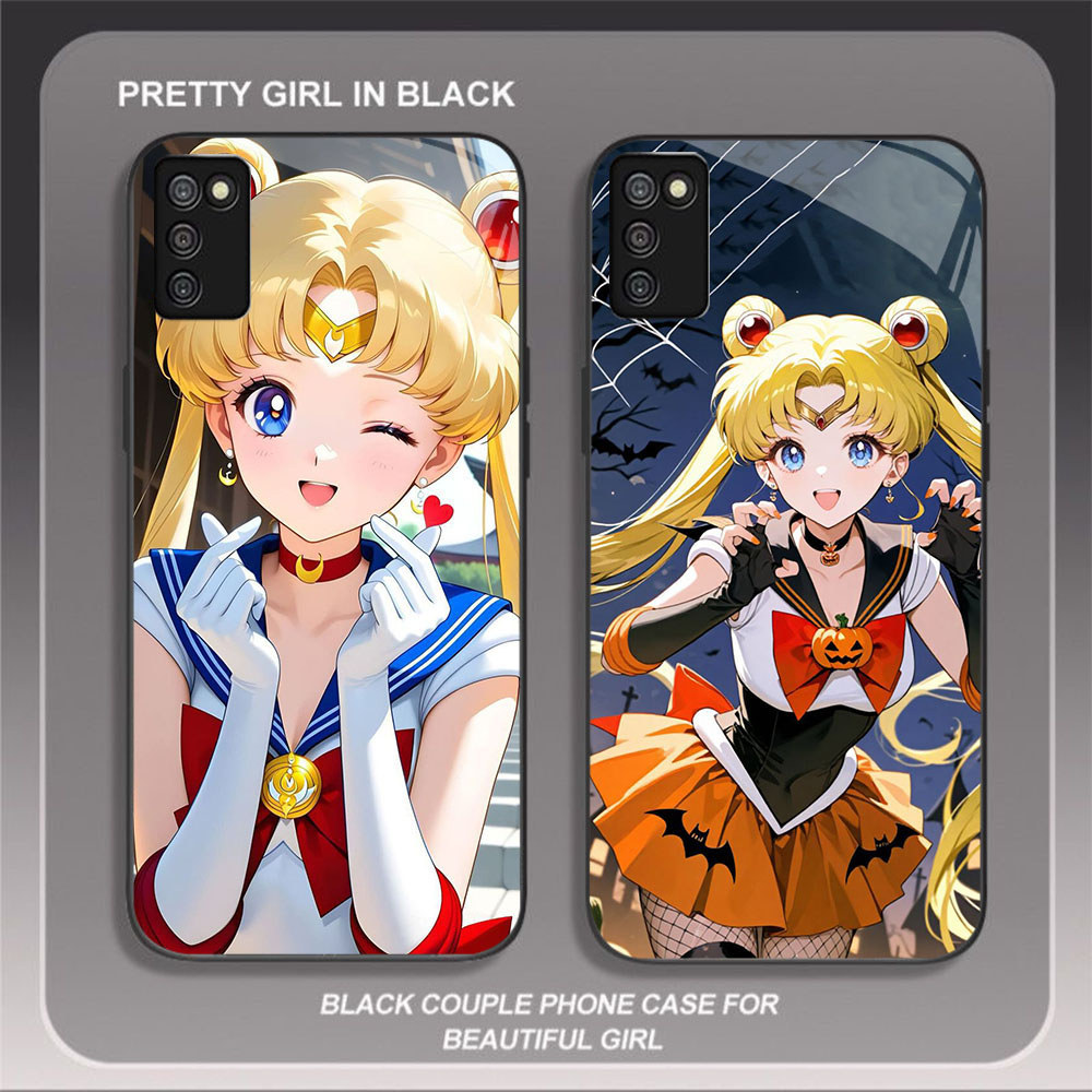 JP-77 Sailor Moon Case KACA Soft Edge Untuk Samsung 166mm M02S A51 A03S A71 A02S 164mm