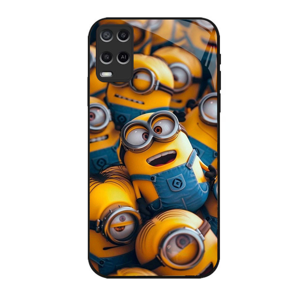 JP-59 Minions Case KACA Soft Edge Untuk OPPO Realme Narzo Reno A55 A54 8 50 9 7 8i Pro 5G