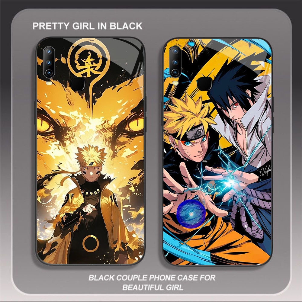 JP-65 Naruto Uzumaki Case KACA Soft Edge Untuk VIVO Y19 Y15 X23 Y17 Y93 Y12 Y91 Y95 2019 Y85 Y91C Y8