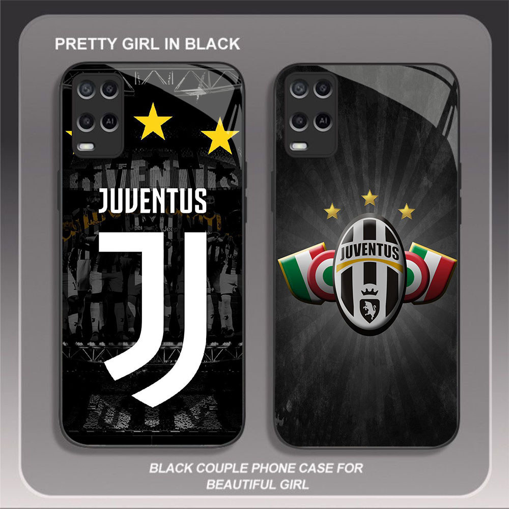 JP-50 Juventus Case KACA Soft Edge Untuk OPPO Realme Narzo Reno A55 A54 8 50 9 7 8i Pro 5G