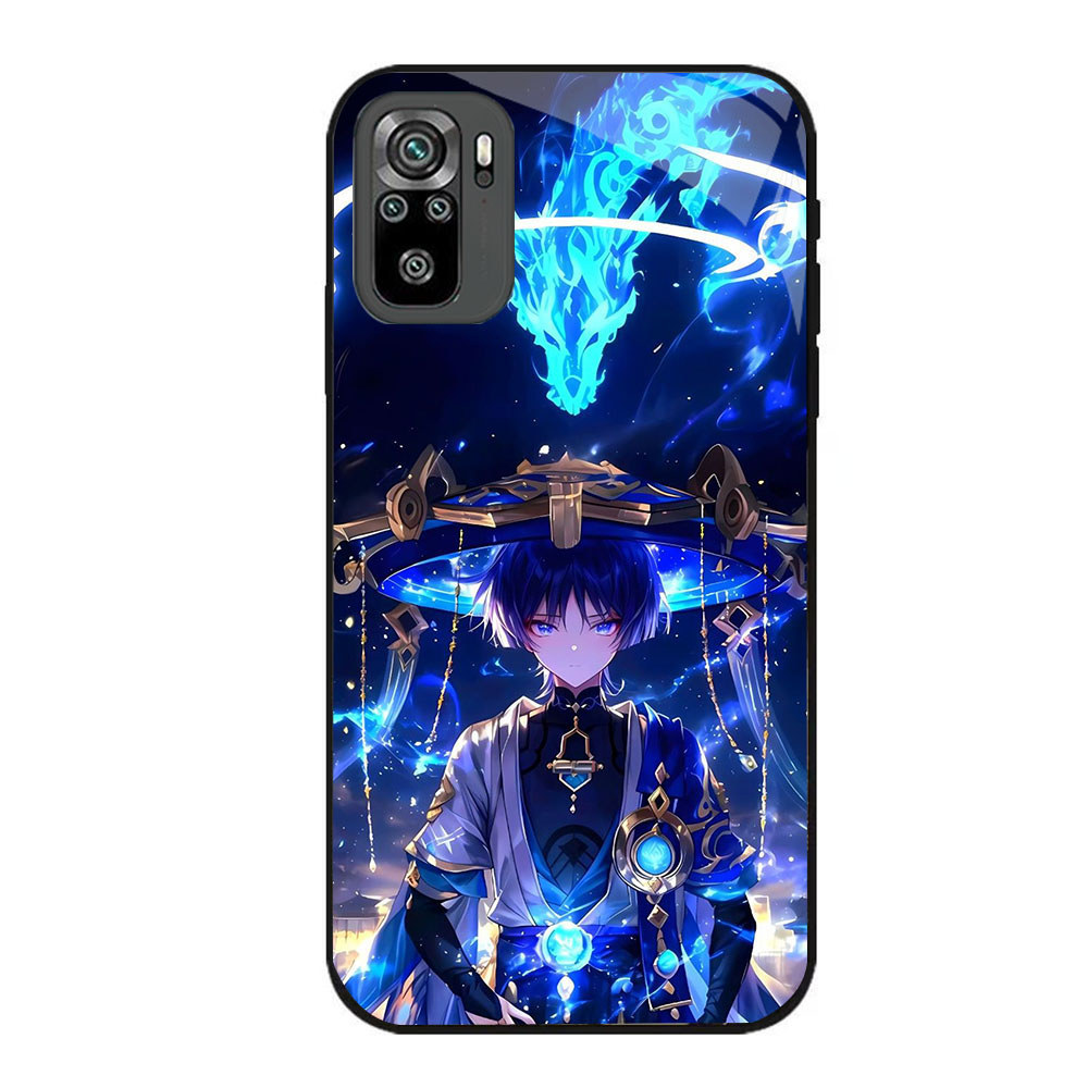 JP-44 Genshin Impact Case KACA Soft Edge Untuk Xiaomi Redmi Note Poco SE M3 11 11S M4 10S 10 10T M5S