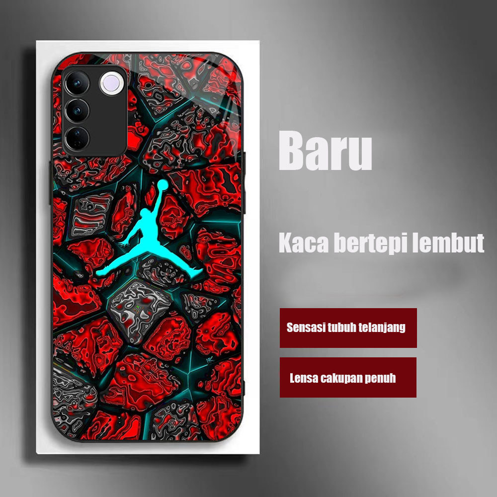 SK-67 Jordan 23 KACA Bertepi Lembut Casing untuk for VIVO Y200E T3 Y200 V29 V30 V27 V23 V29E V23E Y1