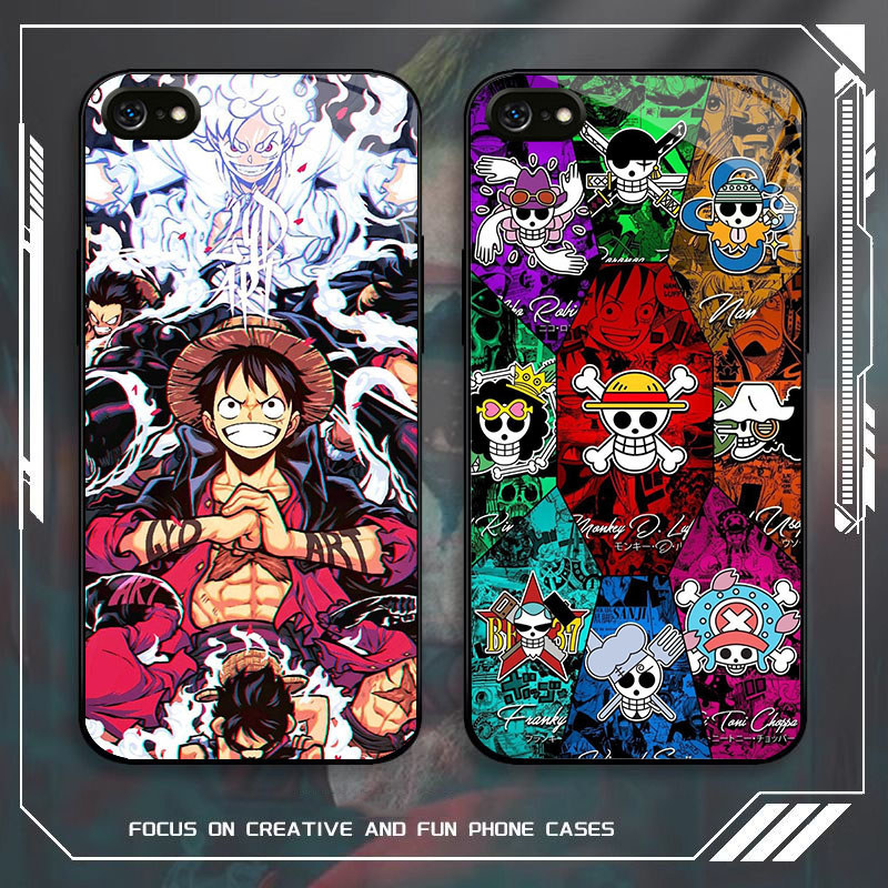 JP-67 One Piece Case KACA Soft Edge Untuk iPhone SE 6 X 6S 8 XS 7 XR Max Plus 2020 2022