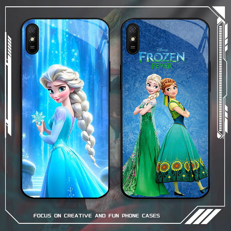 JP-42 Frozen Case KACA Soft Edge Untuk Xiaomi Redmi Note Poco 9i 9A 14C A3 C75 7 A4 14R Pro 5G