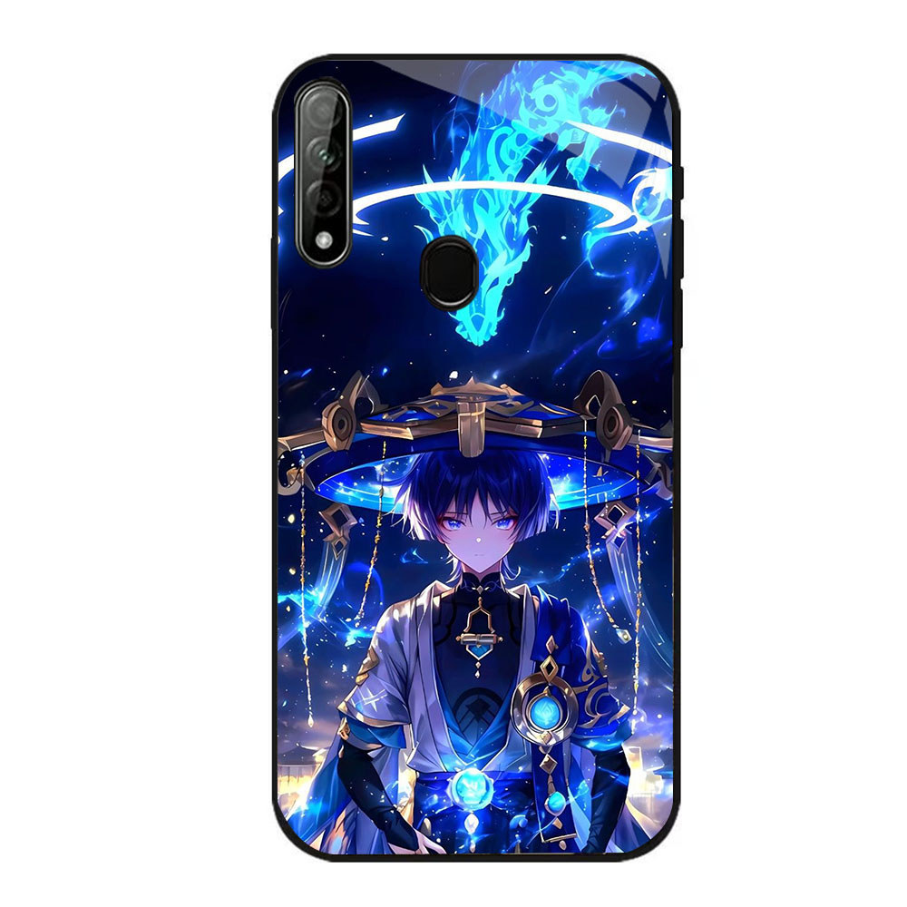 JP-44 Genshin Impact Case KACA Soft Edge Untuk OPPO Realme A53 A53S A32 7i A31 A33 C17 2020