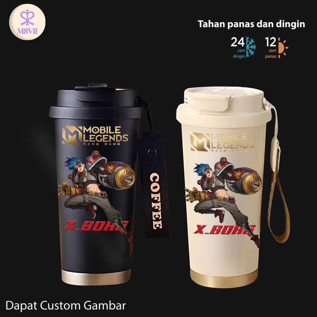 Mobile Legends Xborg Tumbler COD MSVLL Ready Stock (500ml), Versi upgrade 316 + Lapisan Keramik, coc
