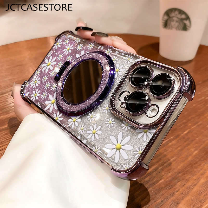 Case Infinix Hot 30i Hot 40i Smart 7 Smart 8 Cermin Stand Case Infinix Smart 9 Hot 50i Note 40s Smar