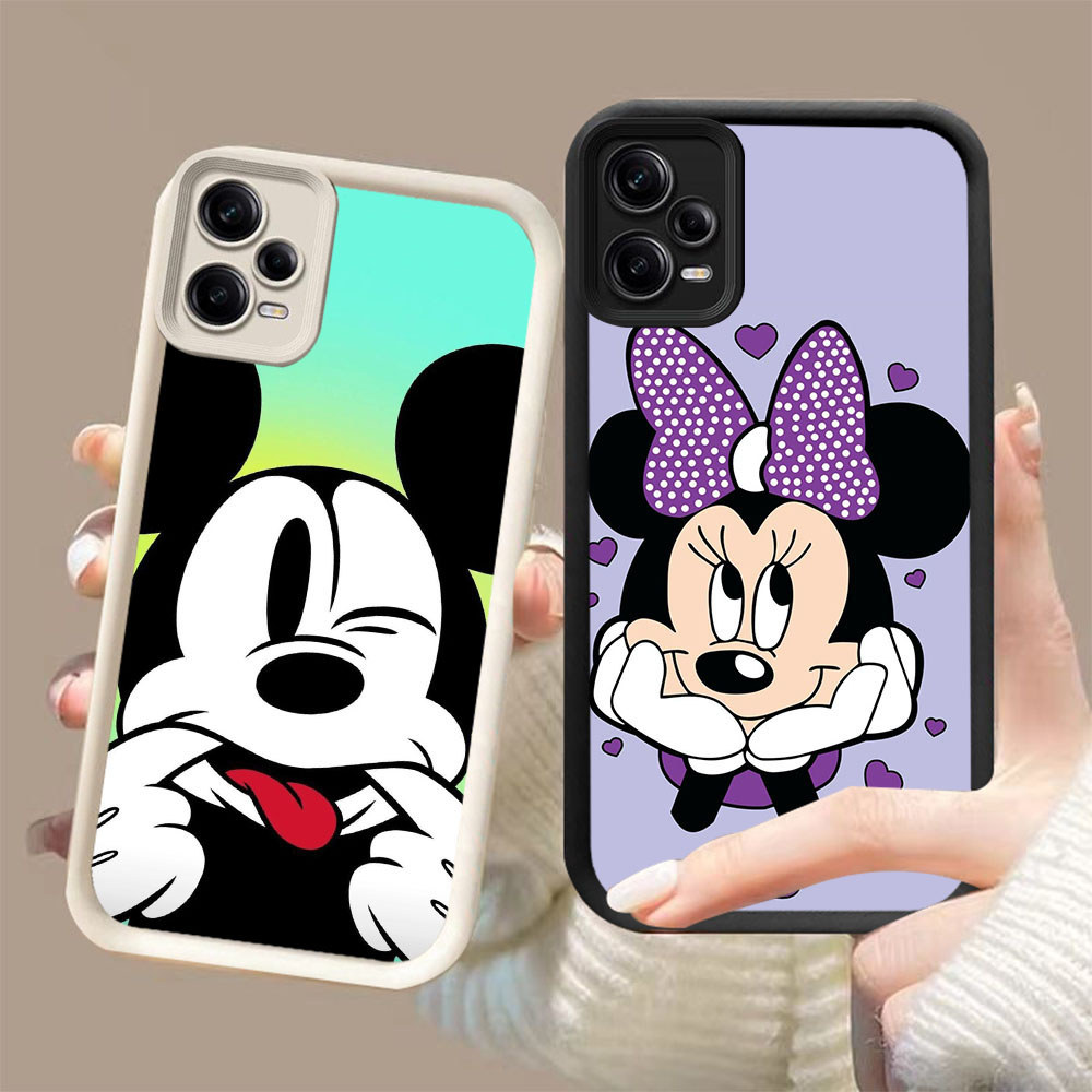 JP-57 Mickey Mouse Casing silikon lembut anti guncangan Xiaomi Redmi POCO Note F6 F7 X5 12 Turbo F5 