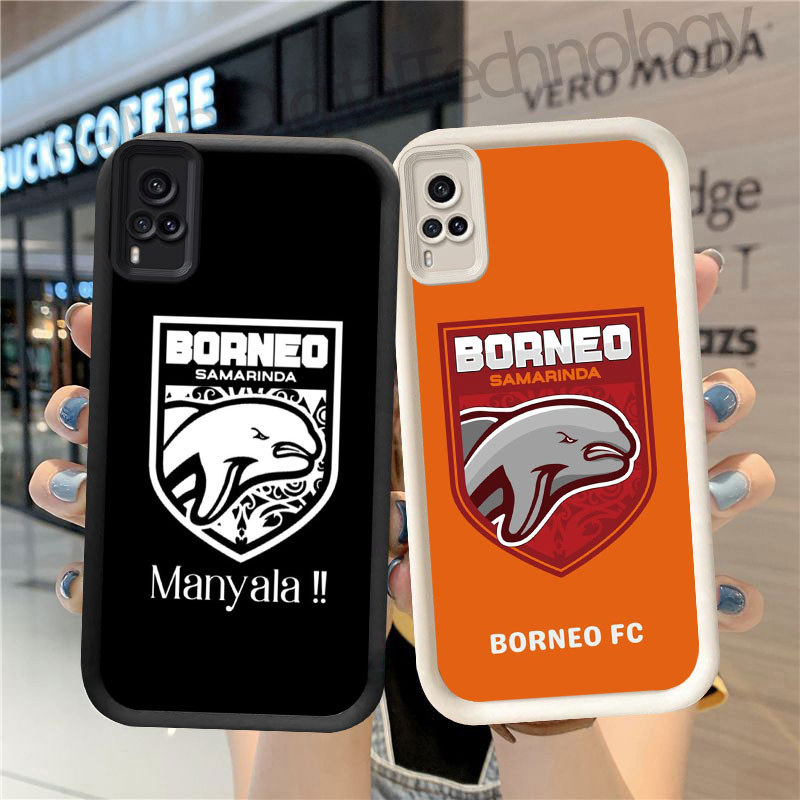 UK-58 Indonesian FC Borneo Hitam Putih silikon lembut Casing untuk VIVO Y31 Y51 Y51S Y73 V21 Y33 Y51