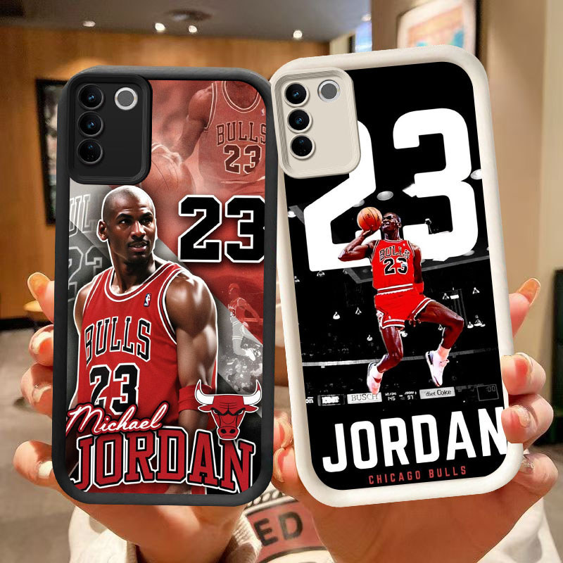 SK-67 Jordan 23 Silikon hitam putih Casing untuk VIVO V29 V29E V27E Y200e Y100 V27 Pro