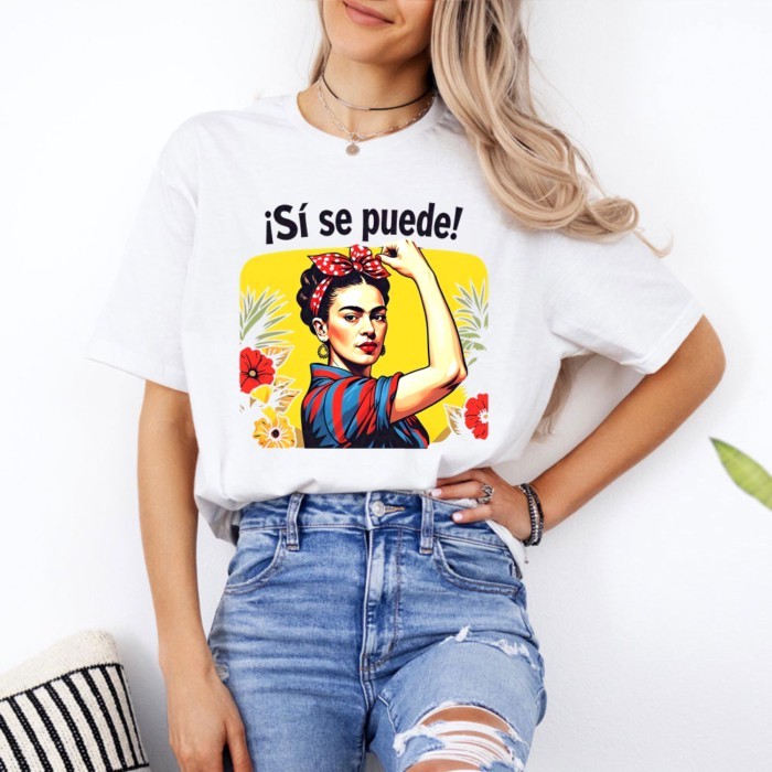 Frida Kahlo Inspired Women T-Shirt Cotton Short Sleeve Casual Summer Fashion Top for Women Gift Ide