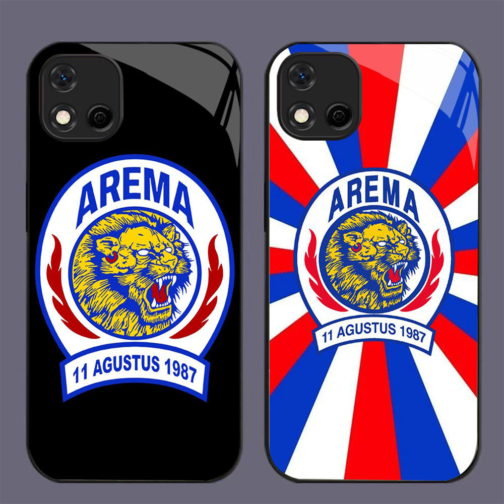 SK-64 Indonesia FC Arema KACA Bertepi Lembut Casing untuk for Realme C67 C17 C11 C55 C30 C20A C30S 7