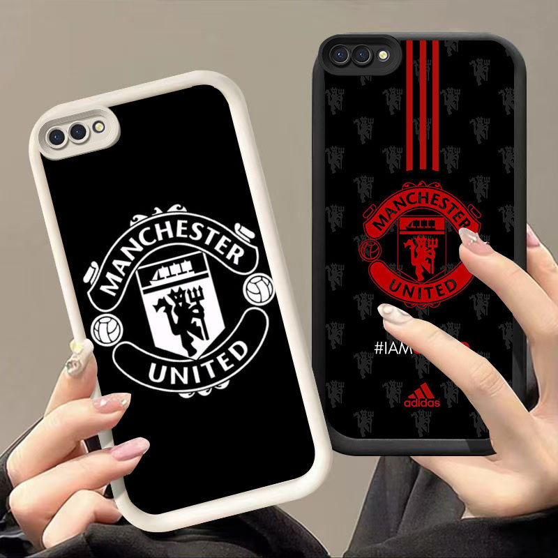 SK-76 Man United Silikon hitam putih Casing untuk OPPO A12E A3S A12s C2s A1K C2 A12 Realme