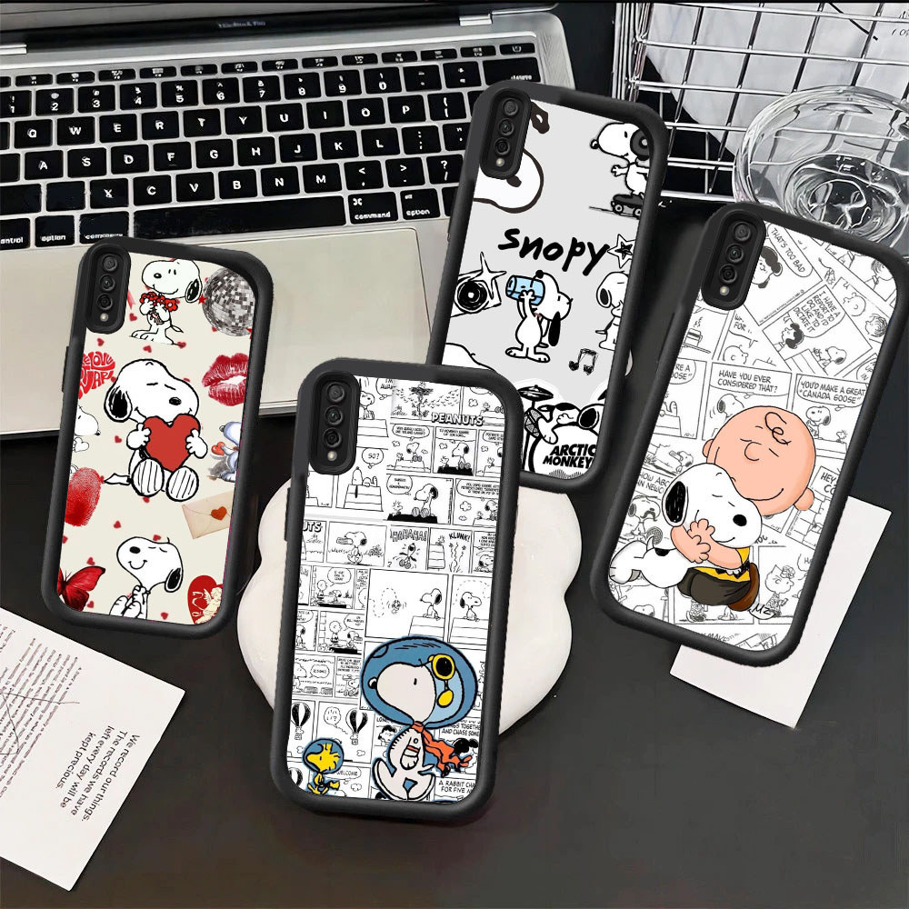 KU57 Love Snoopy Hp Plating Casing untuk Samsung A30s A02 A03 A14 A12 A53 A32 A04s Core A33 A23 A7 A